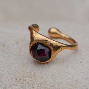 Handmade garnet earrings in silver or gold
