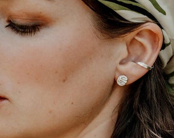 Manchette d'oreille en argent 925, Manchette d'oreille Musaica (sans perçage), Bijou de cartilage hélix et conque ajustable, Cadeau pour femme (anniversaire, Noël)