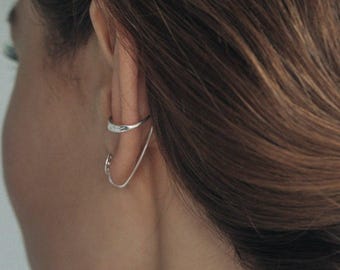 Manchette d'oreille classique en argent ou en or