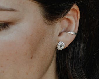 Manchette d'oreille feuille d'opicta rose, argent sterling 925, ajustable pour oreilles non percées, faite main, idées cadeaux