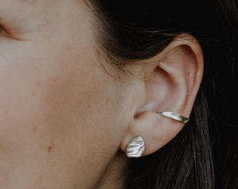 Manchette d'oreille en forme de feuille, argent 925, sans perçage, bijou ajustable pour hélix, conque et cartilage, idées cadeaux