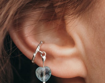 Rachel Earcuff Aquamarine Charm