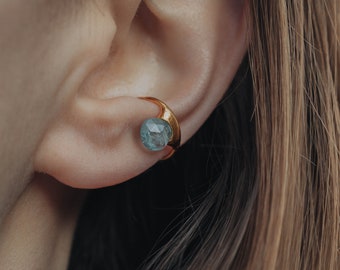 Ear Cuff Aquamarine | Earrings without piercing