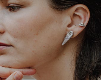 Boucle d'oreille Clyde en argent, bijou unique