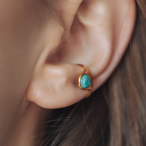 Ear Cuff TURQUOISE Gold | Earrings without hole