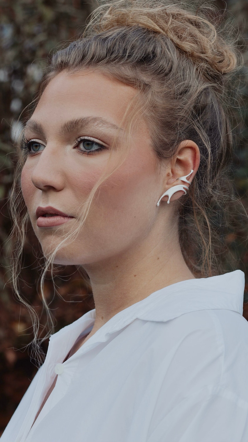 großer silber earcuff