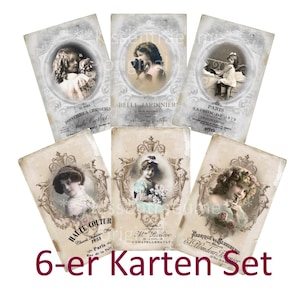 Grußkarten, Vintage Deko Karten, Postkarten im Vintage Stil, Eigenentwurf & Anfertigung, Set No 2