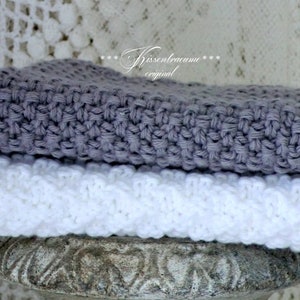 Shabby dishcloths set washcloths set crochet towels set dishcloths in beautiful gray-brown white tones & hand-knitted / crocheted image 3