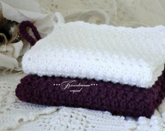 Knitted cloths * cotton dishcloths * washcloths * 2 pieces