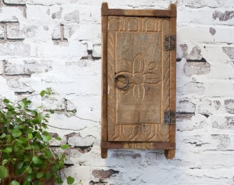 Wall cabinet made of old brick shape, old wood, unique, brick shape, vintage, brocante