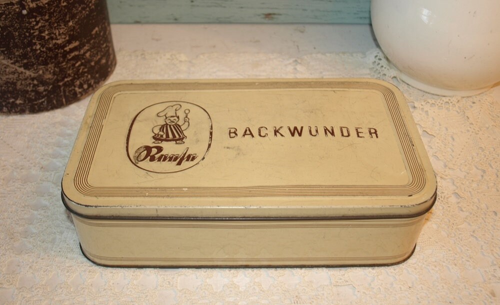 Old Tin Can Can Baking Wonder Reese Shabby Patina Vintage Etsy