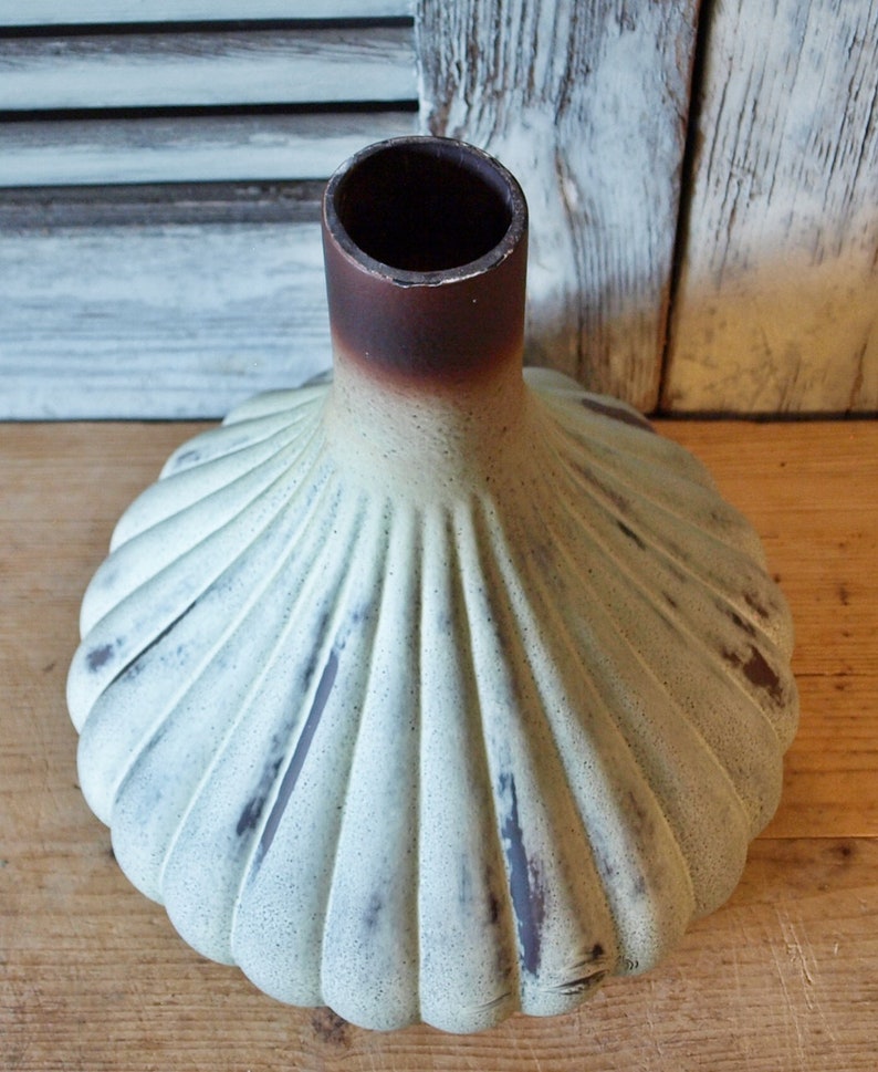 Geniale Vase, Keramik, Keramikvase, Vintage Stil, Flaschenvase, grün Bild 5