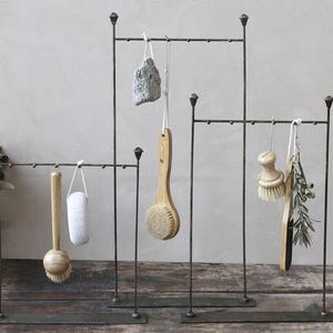 Portagioielli in 2 misure, 37 o 48 cm, ottone anticato, 6 ganci, portagioielli, stile vintage