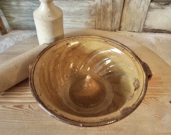 Ancien moule à gâteau, faïence, plat à pâtisserie, Guglhupf, antique, vintage, brocante