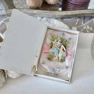 Recuerdo de bautismo antiguo de 1894, regalo de bautismo, carta de bautismo, antiguo, vintage, brocante
