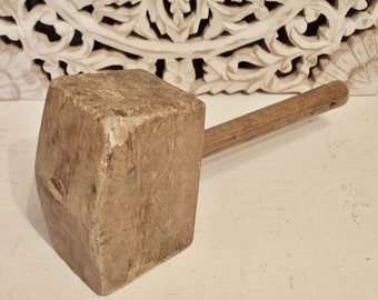 Antique wooden hammer, carpenter, tool, hammer, old, vintage, brocante