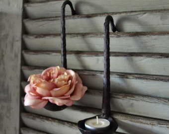 iron ladle, ladle, cast iron, candle holder, rust, handmade, shabby, country house