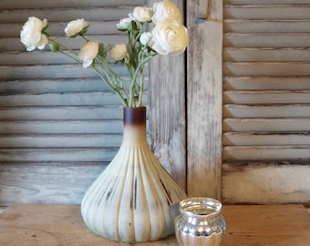 Geniale Vase, Keramik, Keramikvase, Vintage Stil, Flaschenvase, grün