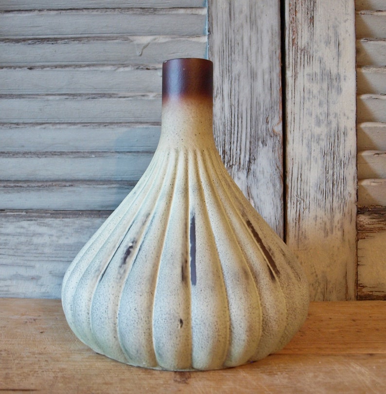 Geniale Vase, Keramik, Keramikvase, Vintage Stil, Flaschenvase, grün Bild 4