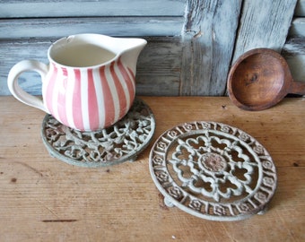 Heavy antique style coaster, solid iron, 2 models, pot coaster, cast iron