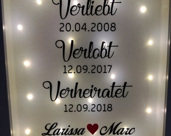 Beleuchteter Bilderrahmen Liebe