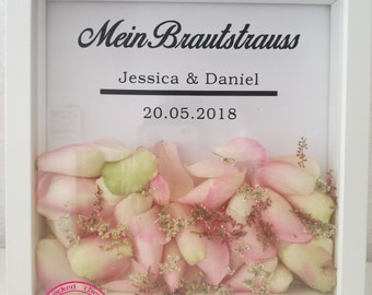 Bilderrahmen Hochzeit Brautstrauss