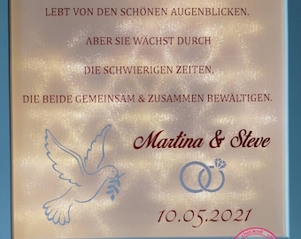 Beleuchteter Bilderrahmen Hochzeit Liebe