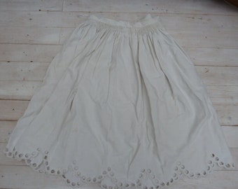 antique linen skirt, hand-sewn