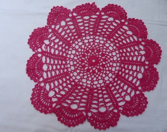 pink crochet doilies