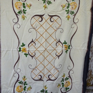 50s tablecloth, embroidery blanket