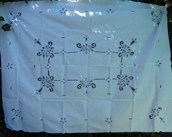 antique tablecloth, hand embroidered