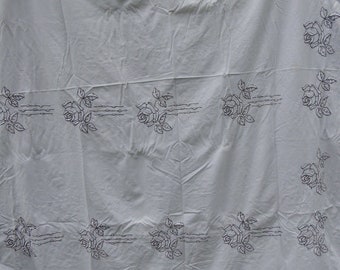 vintage curtain, embroidered, handmade