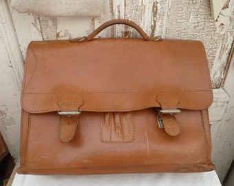 Leather school bag, Amigo, 70/80s,