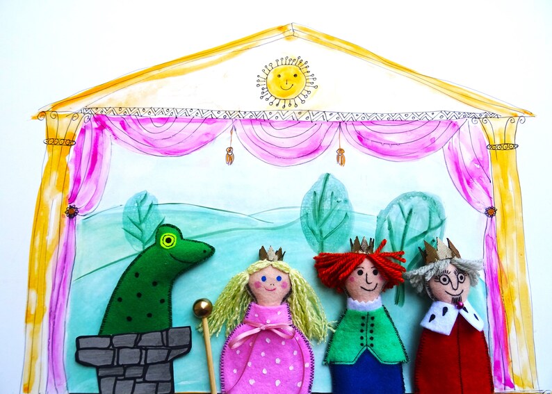 The Frog Prince, fairytale game with finger puppets image 1