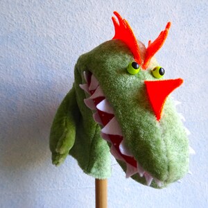 grüner Dino, Handpuppe Bild 2