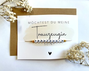 Möchtest du meine Trauzeugin sein? Armband Geschenk Trauzeugin Hochzeit Bride to be Verlobung