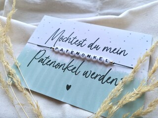 MoonWorks® Body Manica Corta Neonato In Cotone Biologico 'Willst Du Mein Patenonkel Werden?' Grigio Mélange