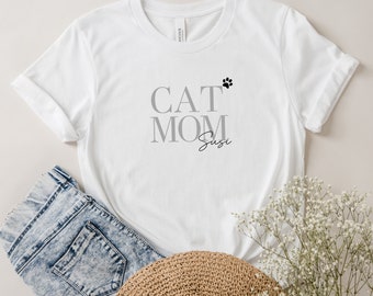 Cat Mom oder Dog Mom T-Shirt | personalisiertes T-Shirt | Katzen- oder Hundemama | Geschenk für Frauen