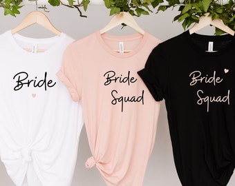 JGA Braut T-Shirt Hochzeit I JGA T-Shirt I Team Braut I Junggesellinnenabschied I Trauzeugin Brautjungfer Bride SQUAD