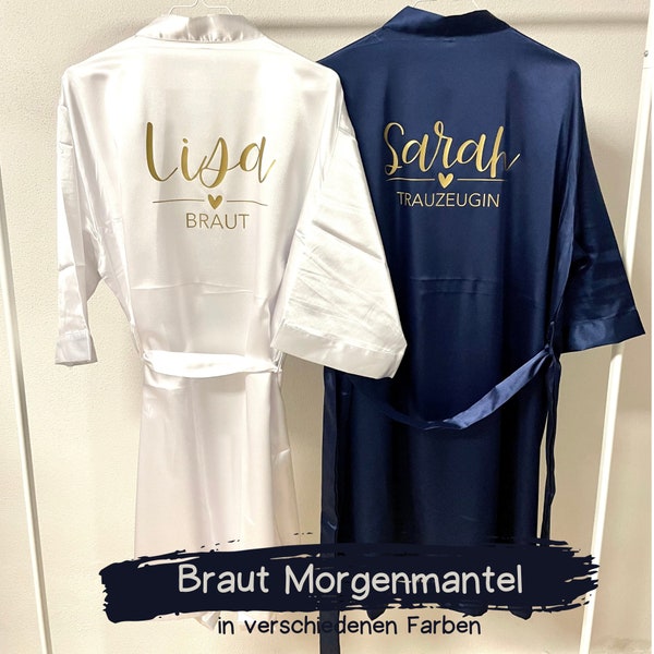 Morgenmantel Braut Hochzeit Brautkimono - JGA - getting ready - personalisierbar