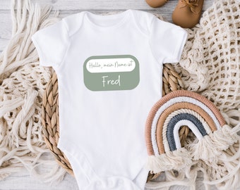 Babybody Namensbody personalisierter Strampler Geschenk zur Geburt Namenstaufe Baby