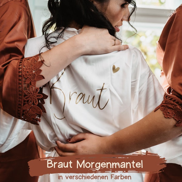 Morgenmantel Braut Hochzeit Brautkimono - JGA - getting ready - personalisierbar