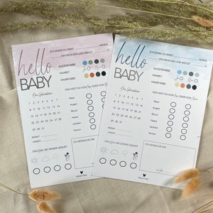 Babywette - Ratespiel | Partyspiel | Babyparty | Baby Shower | Mom to be