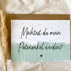 Patenonkel -  Möchtest du mein Patenonkel werden? Postkarte | Taufe | Namensweihe | Baby