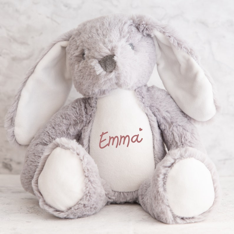 Conejo peluche con nombre Conejito de Pascua personalizado Nido de Pascua regalo niños Nombre de Pascua juguete imagen 1