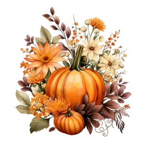 Iron-on patch autumn Halloween - pumpkin with flowers - various motifs PUM00001 - PUM00010