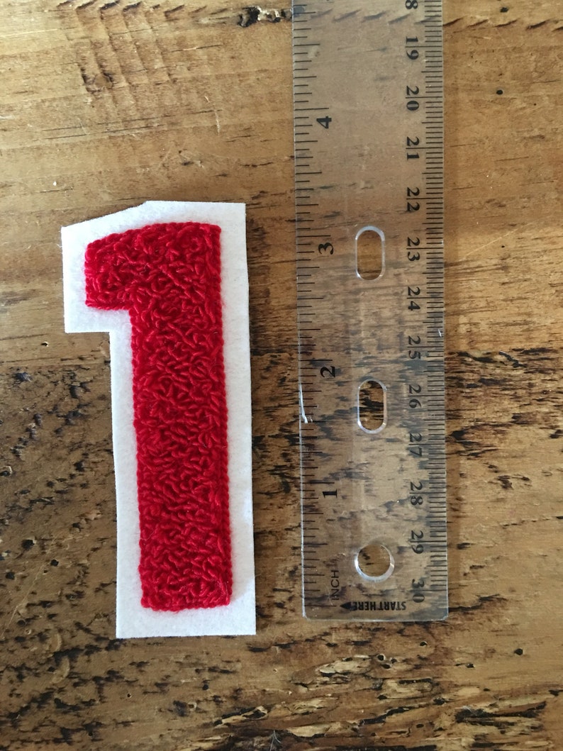 Chenille number 1 patch ironon optional Etsy