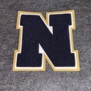 Large Chenille Letter N Patches