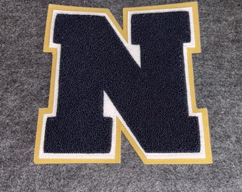 Large Chenille Letter N Patches
