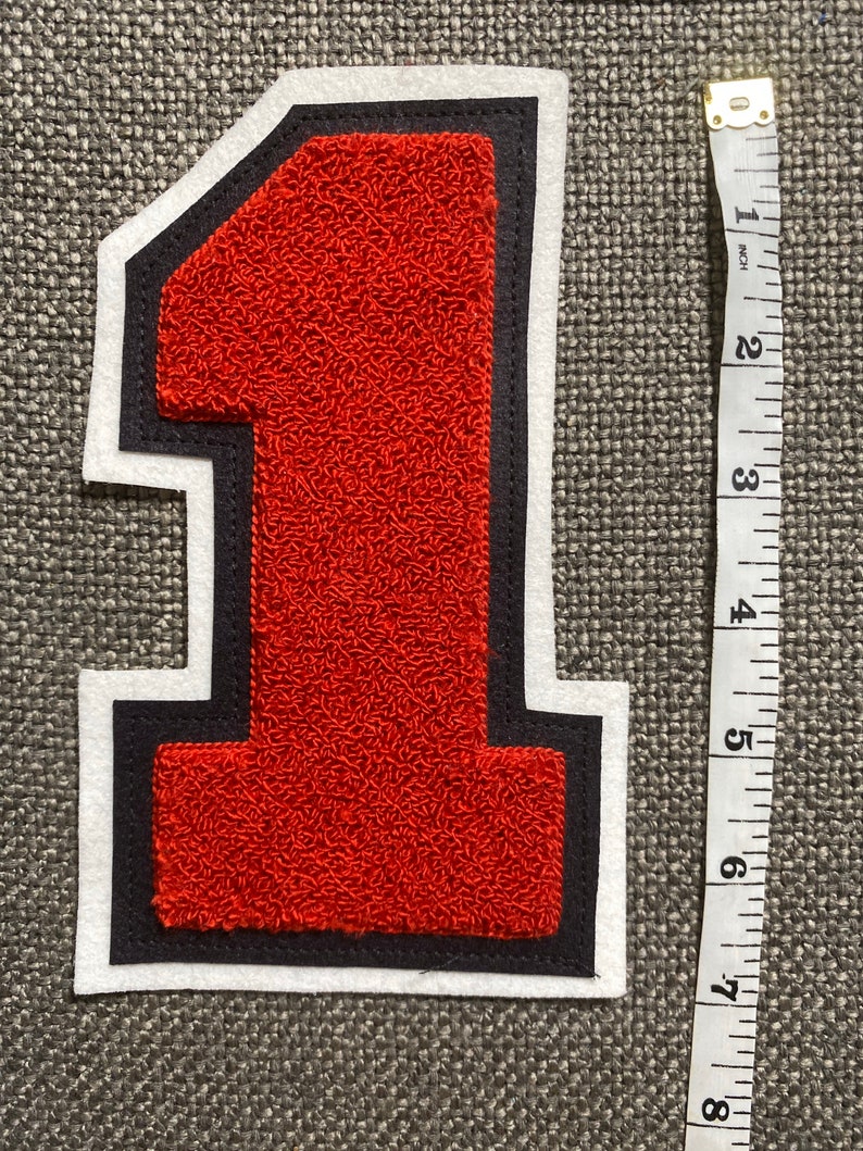 Chenille number 1 patch ironon optional Etsy